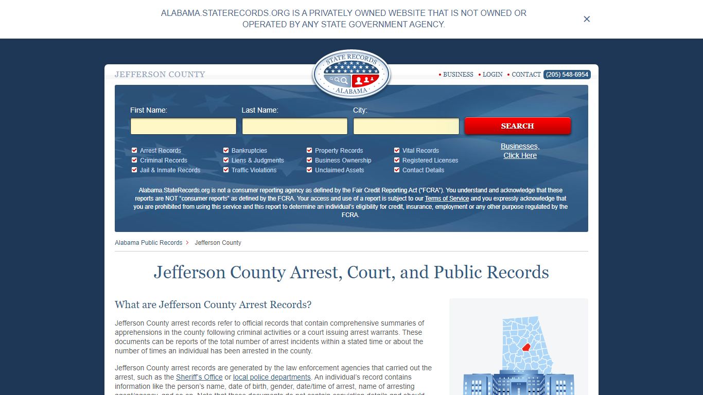 Jefferson County Arrest, Court, and Public Records